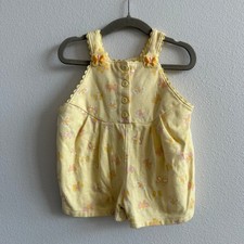 Vintage Yellow Butterfly Scallop hem baby girl romper 6-9 M