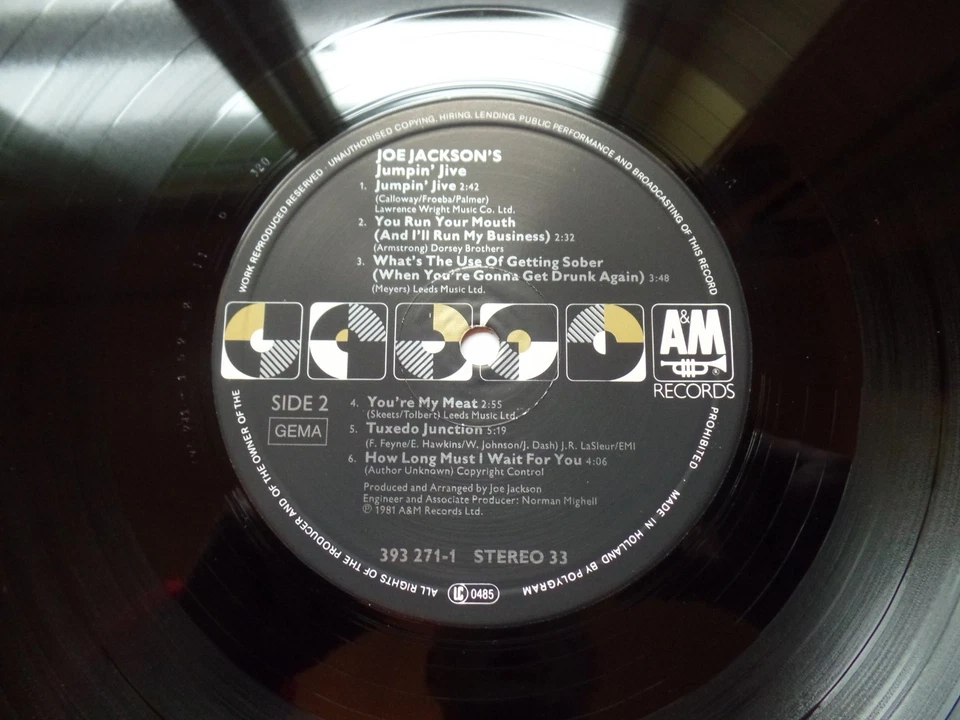 Joe Jackson - Joe Jackson's Jumpin' Jive - A&M Vinyl LP 393 271-1 (1981) - Image 4 of 4