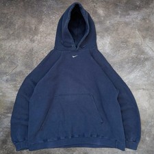 Vintage Nike Center Swoosh Pullover Hoodie Navy Blue Men s XL Made In USA 90s