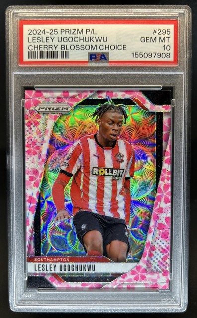 2024-25 Prizm Premier League Lesley Ugochukwu Choice Cherry Blossom #/20 PSA 10