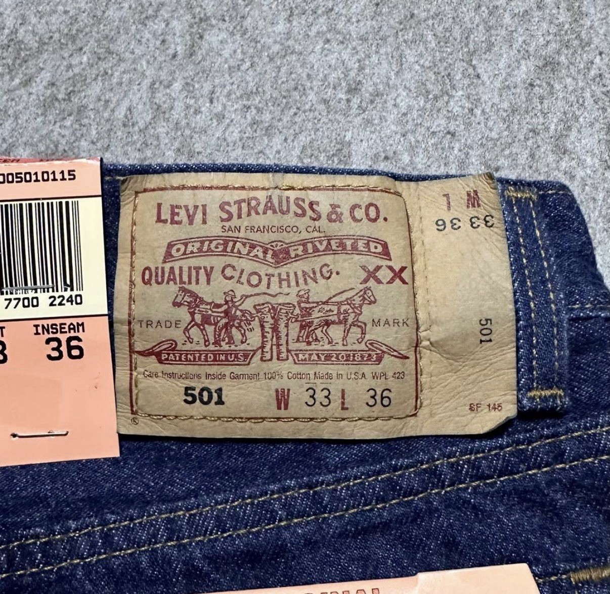 Levi’s 501 Deadstock 1990s Jeans NWT Made in USA W33 L36 Vintage Denim image 6