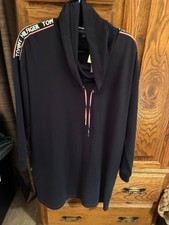 #379 NWT TOMMY HILFIGER DRESS COWL NECK BLUE WOMENS LONG SLEEVE $79.00