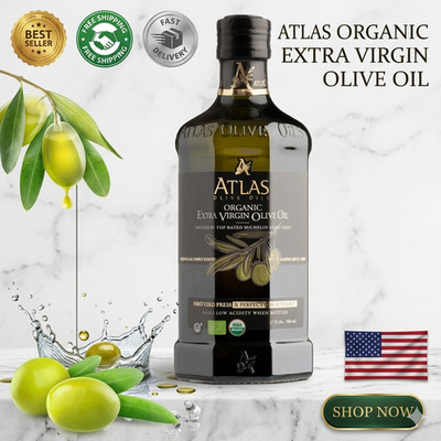 Atlas Organic Cold Pressed Moroccan Extra Virgin Olive Oil Polyphenol Rich NEW