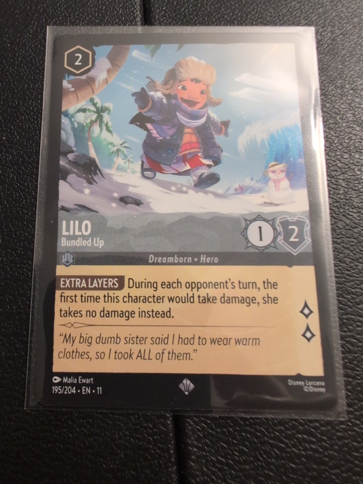 Lilo Bundled Up 195/204 Super Rare Disney Lorcana Winterspell