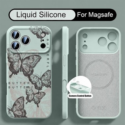 Schmetterling Silikon Hülle magnetisch für iPhone 17 Pro Max 16 15 14 13 Cover