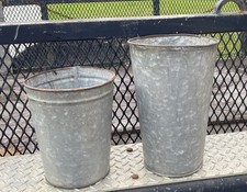 2 cubos de savia galvanizados antiguos cubo de jarabe de arce