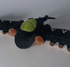 Military Jet Plane Plush B52 Bomber Black Green Pilot Air Force Stuffed 24" Long