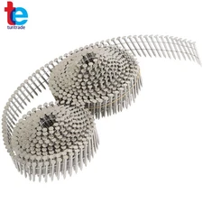3600 Pack 1-1/4"×0.09" Ring Shank Siding Nails 15 Deg Wire Coil Stainless Steel