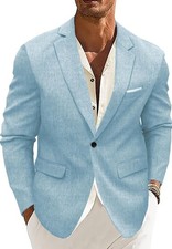 Men's Slim Fit Casual Blazer Sport Coat 1Button Lightweight Business Suit Jacket