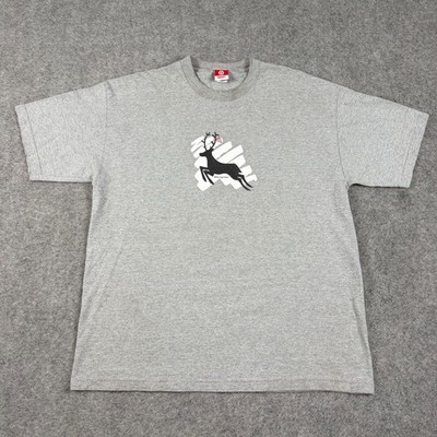 Target T Shirt Mens XL Vintage 2000 Reindeer Graphic Heather Gray Made in USA