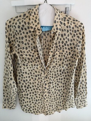 Silk Equipment Blouse Shirt Women s Animal Print Small