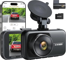 Lamtto 4K 1080P Dual Dash Cam WiFi Front Rear Car Camera Recorder Night Vision