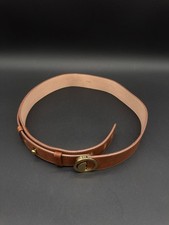Women Chloe Brown and Gold Leather Belt Made In Italy Size 36/90