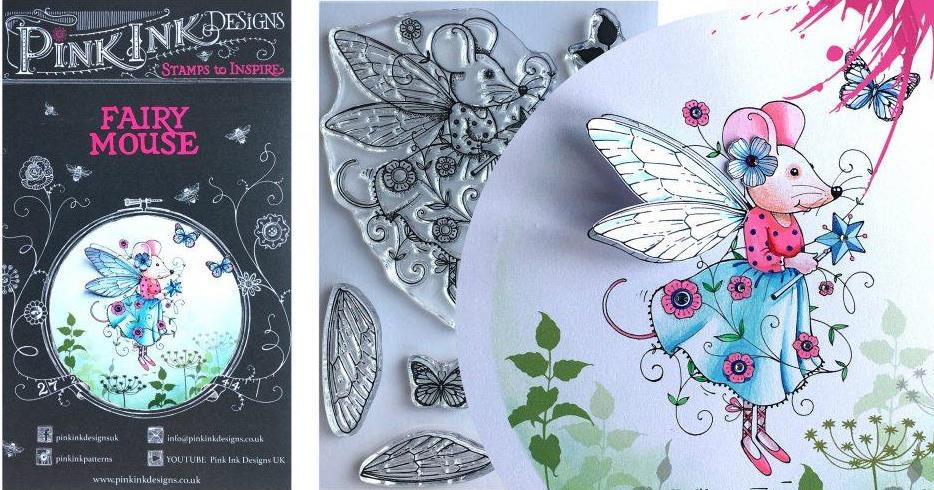 PINK INK DESIGNS Fairy Mouse Mythical Series Rubber Stamp Set Free USA Shipping