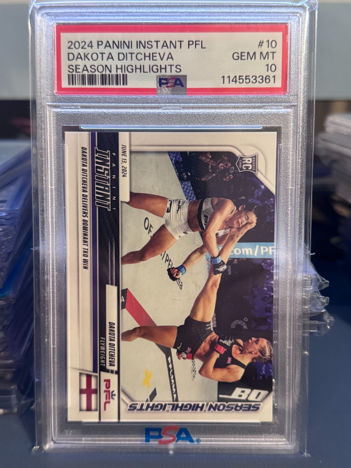 DAKOTA DITCHEVA Rookie Card 2024 Panini Instant PFL Highlights PSA 10 Gem Mint