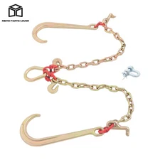 G80 9260Lbs 15" J T Hook 5/16" Grapple Hook Double Limb Hook Chain 5/16" × 2'