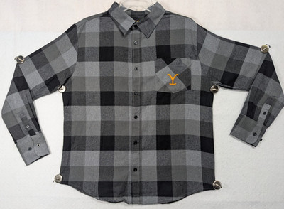 Yellowstone - Dutton Ranch - Flannel Shirt - Gray / Black Long Sleeve - Size M