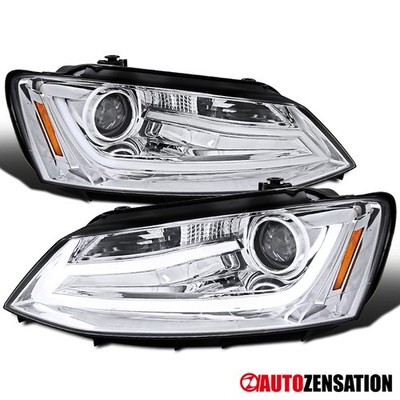 Fit 2011-2018 VW Jetta Sedan LED Bar Projector Headlights Lamps Left+Right 11-18