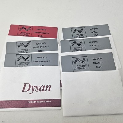 Northgate MS-DOS Operating System 5.25'' Floppy Disks Set Vintage PC Software