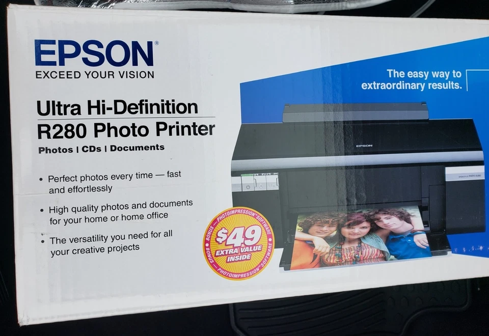 NEW NIB Epson Stylus Photo R280 Ultra Hi-Def Printer Sealed Photos/CD/DVD Print - Image 4 of 4
