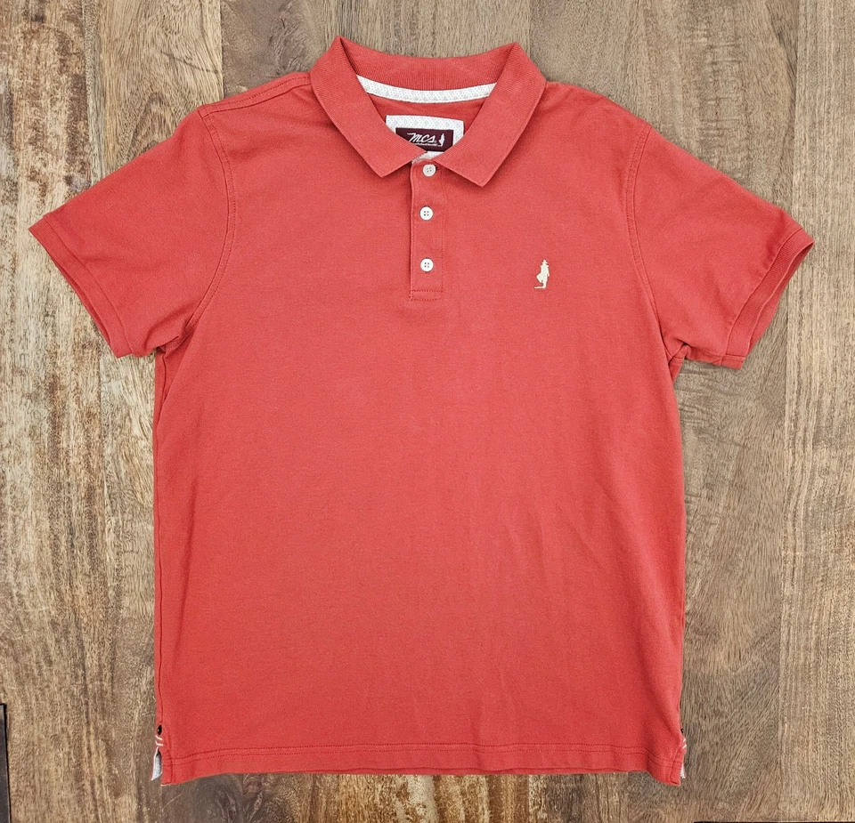MCS рубашка-поло мужской ржавчины красный/оранжевый большой 100% хлопок лошадей Marlboro классика - Изображение 2 из 4