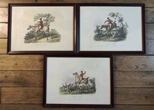 Lot 3 gravures chasse Carle Vernet encadrées vénerie chevaux chiens