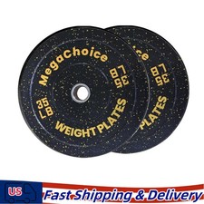 35LB Olympic Bumper Plates Pair, 2-Inch Rubber Olympic Weight Plates
