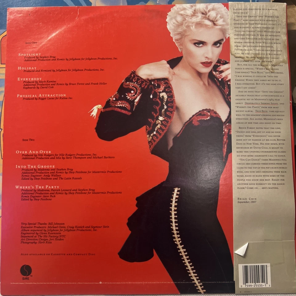 MADONNA You Can Dance LP Sire 1-25535 EX Vinyl ULTRASONIC CLN 1987 Club Classics Foto 2 de 4