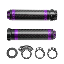 7/8"/22Mm Motorcycle Handle Bar Hand Grip Carbon Universal Purple Fit Motorcycle