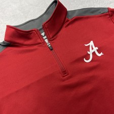 Alabama Crimson Tide Fanatics 1/4 Zip Long Sleeve Active Pullover Men XL Red