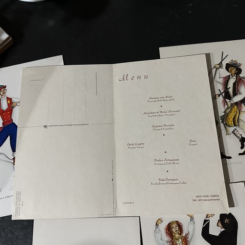 MENUS AIRLINE TRANSPORT AIR PORTUGAL TAP JET Intercontinental BY SBILIO signed 5 - Picture 6 of 11