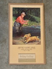 Clair V Fry 1961 Calendar A New Trick Fishing Art Cocker Spaniel Smith Sport