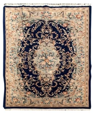 Rare Hand Knotted Vintage Tibet Pictorial Wool Area Rug 10 x 7 Ft