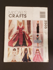 McCall's Crafts 11.5" Fashion Doll Clothes Pattern 2505 Gowns Dresses1999 UNCUT