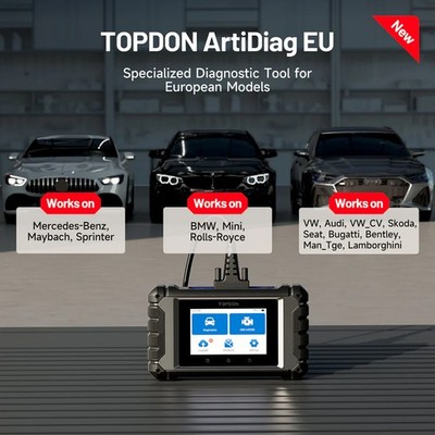 TOPDON ArtiDiag EU Car Diagnostic Tool for Euro Vehicles E-CU Coding Active Test