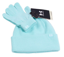 Under Armour Youth Girl's One Size Knit Cuff Beanie  Stretch knit Gloves