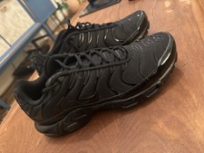 Nike Air Max Plus Trainers Mens UK Size 10 Triple Black TN Tuned Shoes