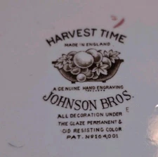 Johnson Brothers Harvest Time Brown Multicolor Dinner Plate 6477422 Lot of 3