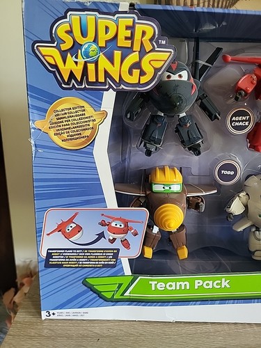 Paquete de 4 Super Wings Transform-A-Bots Edición Coleccionista Jett Astra Todd Chace RARO - Imagen 2 de 7