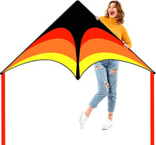 Delta Kite for Kids  Adults - Easy to Fly Large Single Line Beach Kite with 300