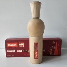 Boxed Vintage Italian Made Boots Wooden Hand Corking Machine Bottling Wine Boxed