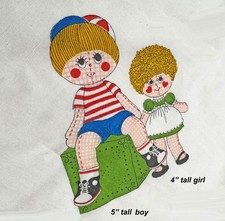 Vintage 1974 Raggedy Doll Fabric Springs Mills Rag Dolls 3yds Gingham Girl Boy