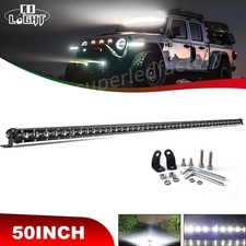 Single Row 50inch Spot Flood Combo Led Work Light Bar Off Road Driving Suv 52