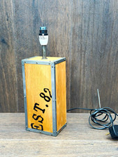 Industrial Wood & Metal Table Lamp, B22 Bayonet Cap, Adjustable, UK Plug