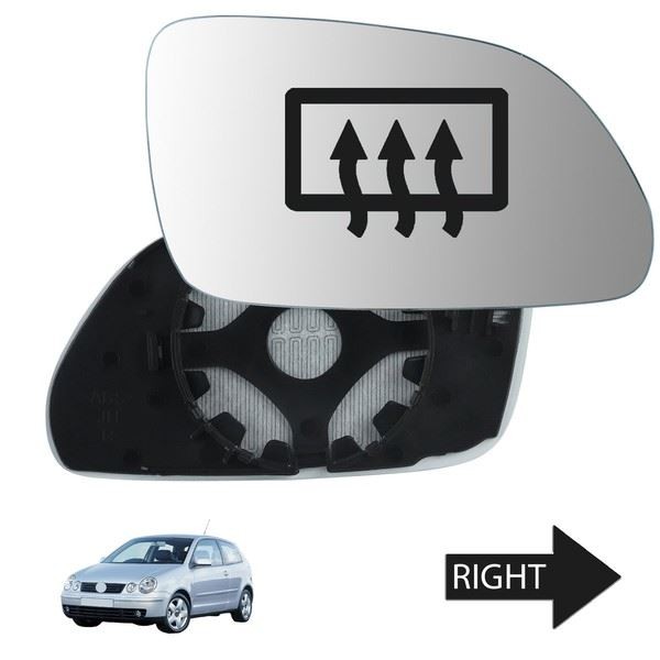 Passagier Seitenspiegel Spiegelglas Beheizt Konvex Oben Rechts FüR VW Polo MK4-image