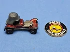 1969 Hot Wheels Redlines Red Baron Red Diecast Car with Original Button