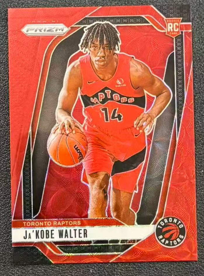 Ja'Kobe Walter 2024-25 Panini Prizm 45/88 Red Choice RC Raptors #223