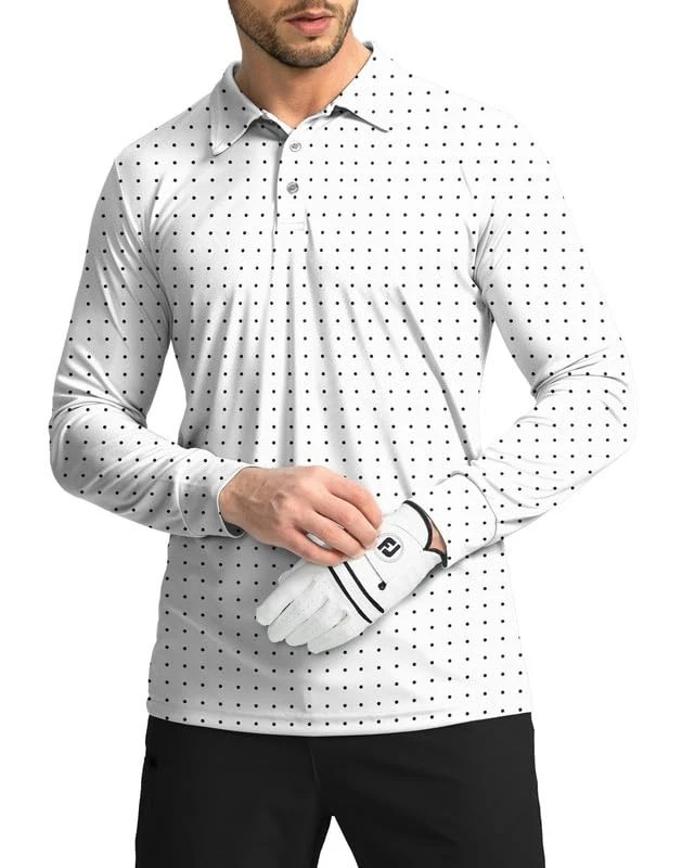 Men's Polo Shirt Long Sleeve Golf Shirts Lightweight UPF 50+ Sun Protection C...