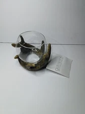 NWT Rustic Woodsy Finish Antler With Glass Globe Candleholder Sigma Distributors