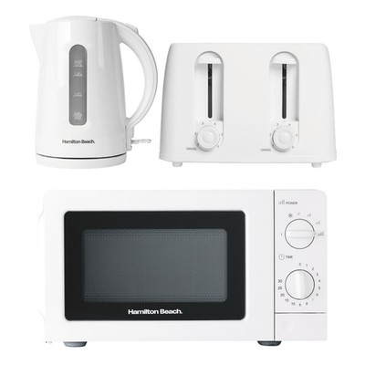Essentials Wasserkocher, 4 Scheiben Toaster & Mikrowelle, von Hamilton Beach, weiß